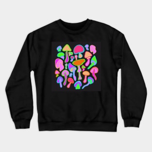 Rainbow Mushroom Pattern Crewneck Sweatshirt